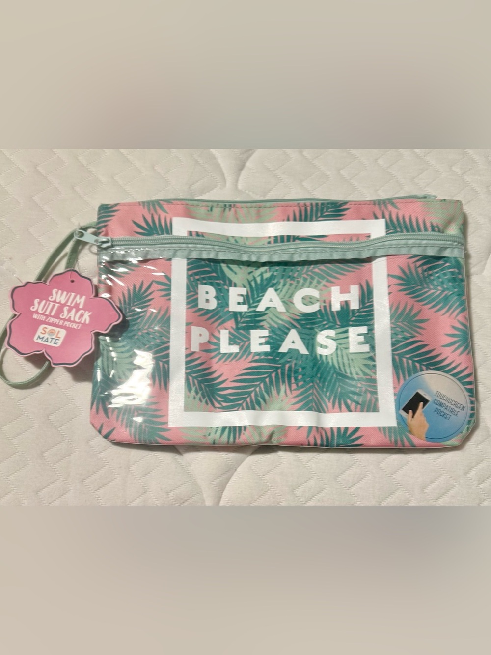 Sol Mate, NWT, Swimsuit Sack Wet /Dry Bag Touchscreen compatible pocket.
